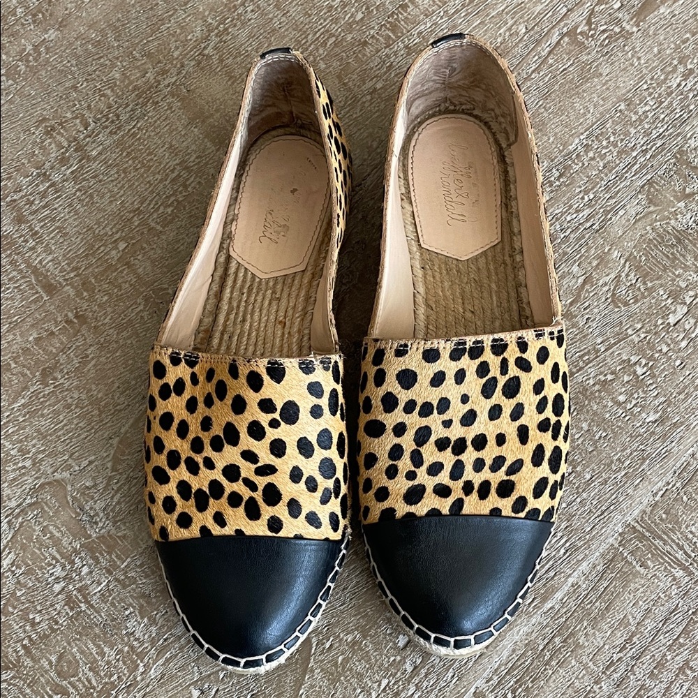 Loeffler Randall Mara Cheetah Espadrille Flats Size 9 Slip On Casual Business